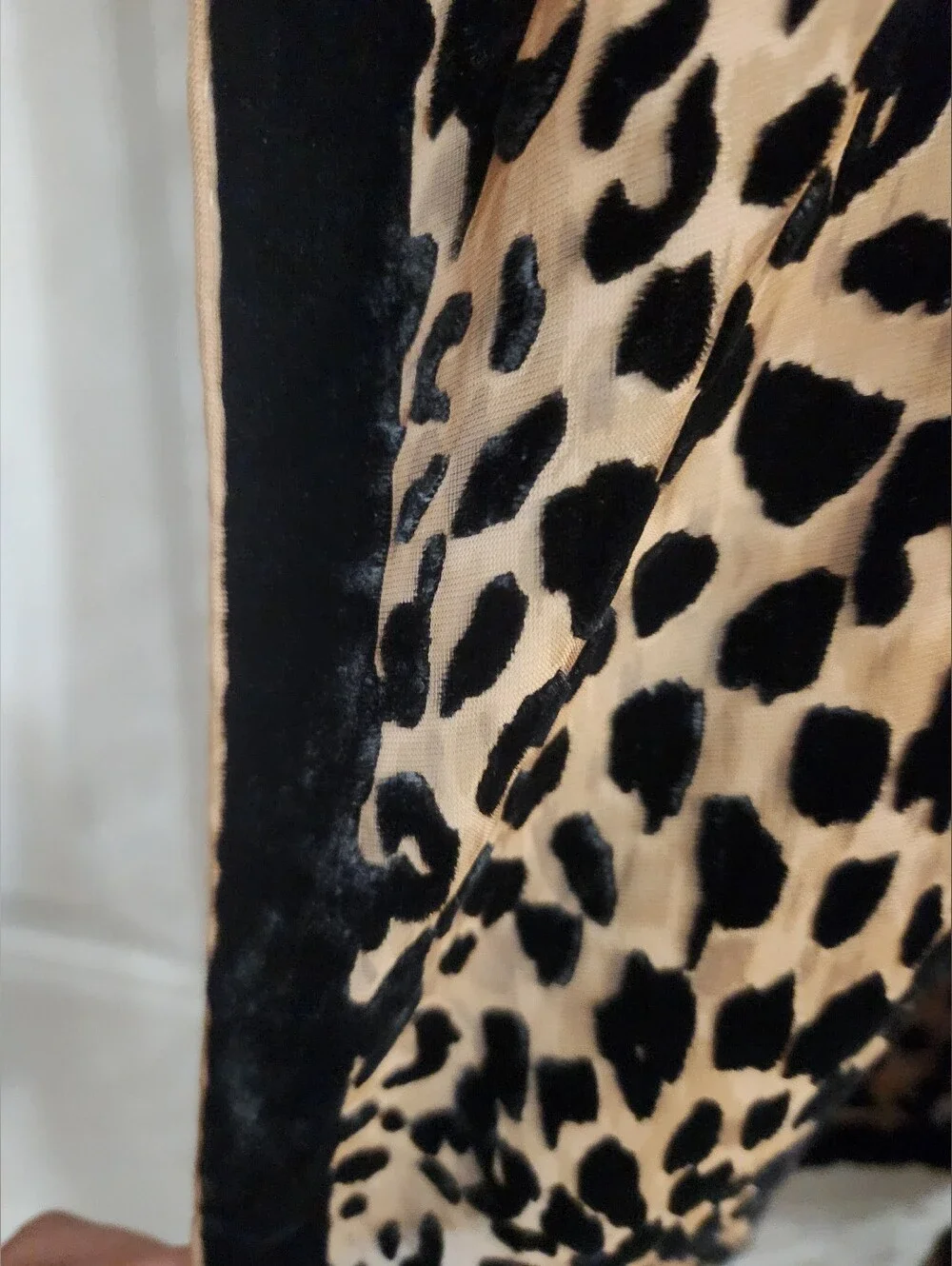 Avenue Plus Size Leopard Print Sheer Burnout Scarf Wrap Trimmed Edge